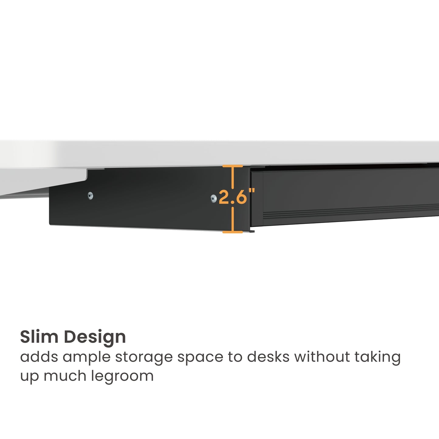 Under Desk Storage Drawer – Ultra Slim Pull-Out Organizer for Regular or Sit-Stand Standing Desks, (16.5” x 10.6”)