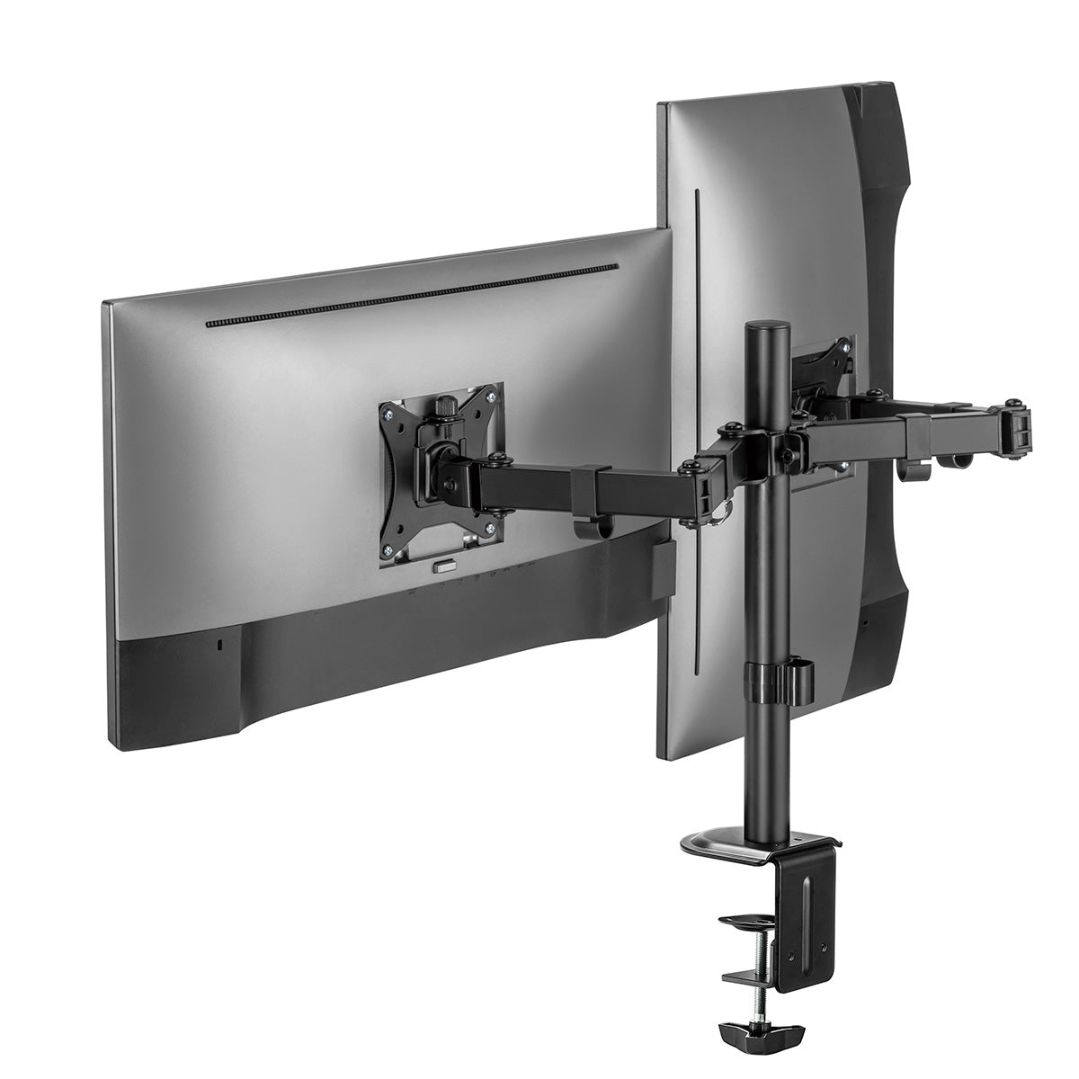 Dual LCD Monitor Desk Mount Stand – Fully Adjustable for 2 Screens up to 32"