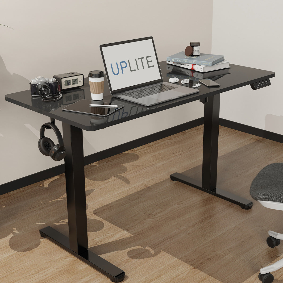 Uplite Ergonomic Electric Height & Width Adjustable Stand Up Table Frame (Frame Only)