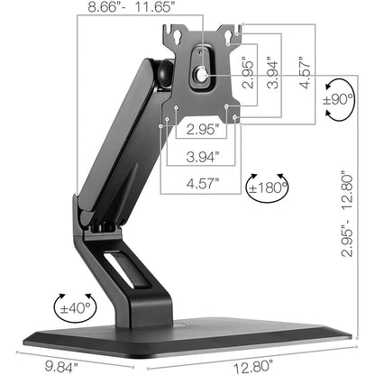 Uplite Ergonomic Free Standing Touch Screen Monitor Stand Fully Adjustable Gas | with base for 1 Screen up to 32"