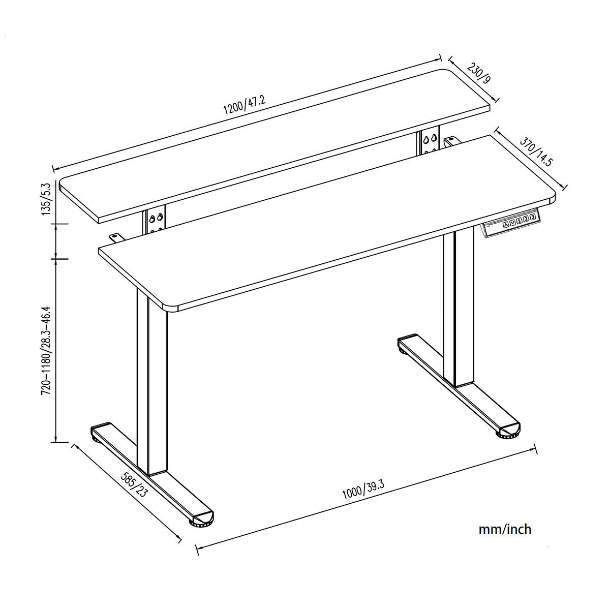 Uplite Single Motor Electric Height Adjustable Standing Desk – Height Adjustable Shelf Desktop