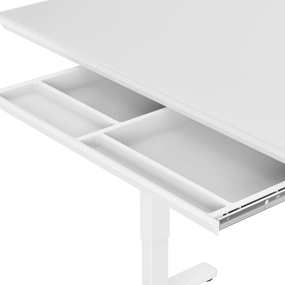 Uplite Glass Electric Height Adjustable Desk 48" x 24" – Glass Top – White