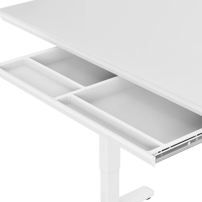 Uplite Glass Electric Height Adjustable Desk 48" x 24" – Glass Top – White