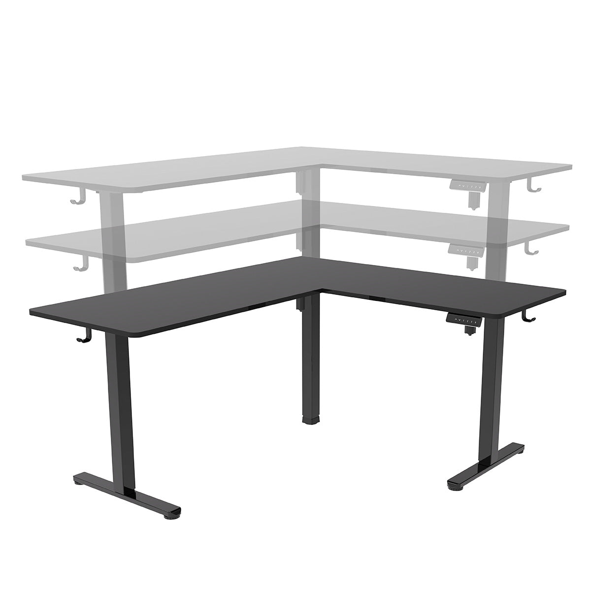 Uplite L Shape Dual Motorized Height Adjustable Stand Up Desk
