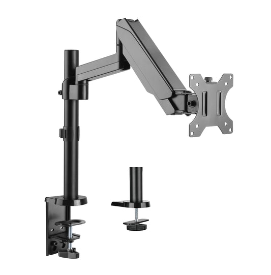 Single Monitor Mount Arm Pole Height Adjustable Stand for One Screen 17" - 32"