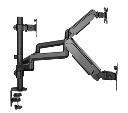 Triple Monitor Mount Arm Pole Height Adjustable Stand for Three Screens 17" - 27"