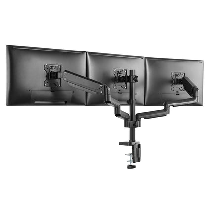 Triple Monitor Mount Arm Pole Height Adjustable Stand for Three Screens 17" - 27"