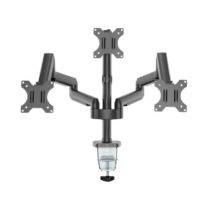 Triple Monitor Mount Arm Pole Height Adjustable Stand for Three Screens 17" - 27"