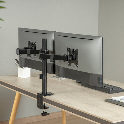 Dual LCD Monitor Desk Mount Stand – Fully Adjustable for 2 Screens up to 32"
