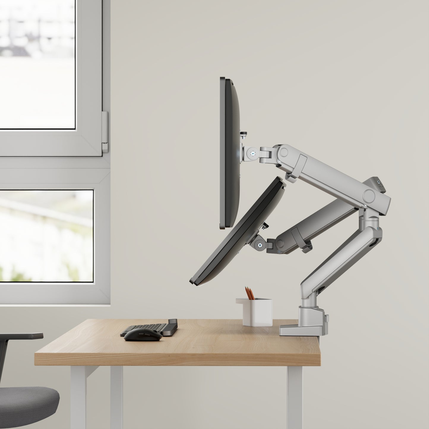 Heavy Duty Dual Monitor Desk Mount Stand 17" to 35"