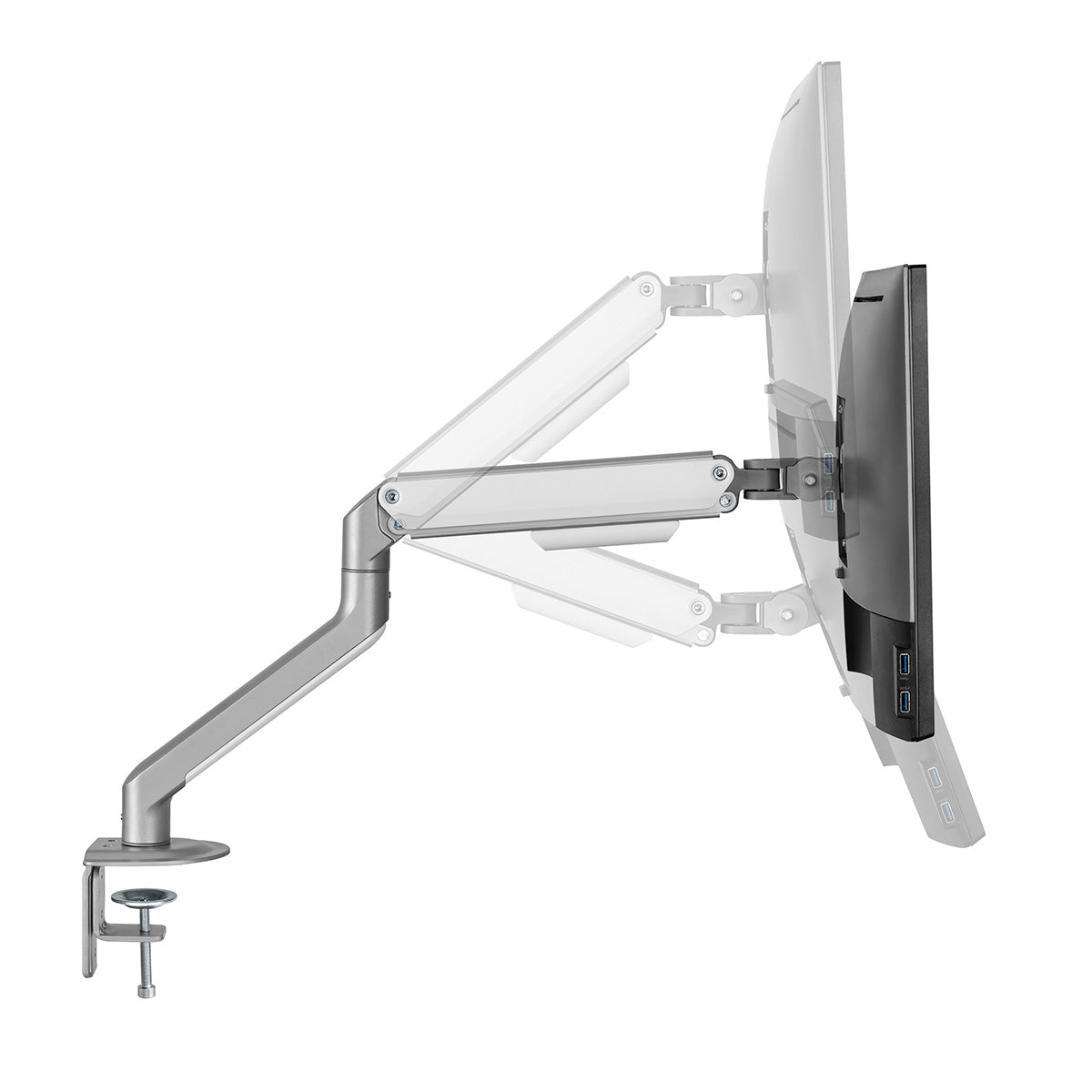 Single Spring-Assisted LCD Monitor Arm Desk Mount Stand Fully Adjustable Articulating Arm for 1 Screen up to 32"