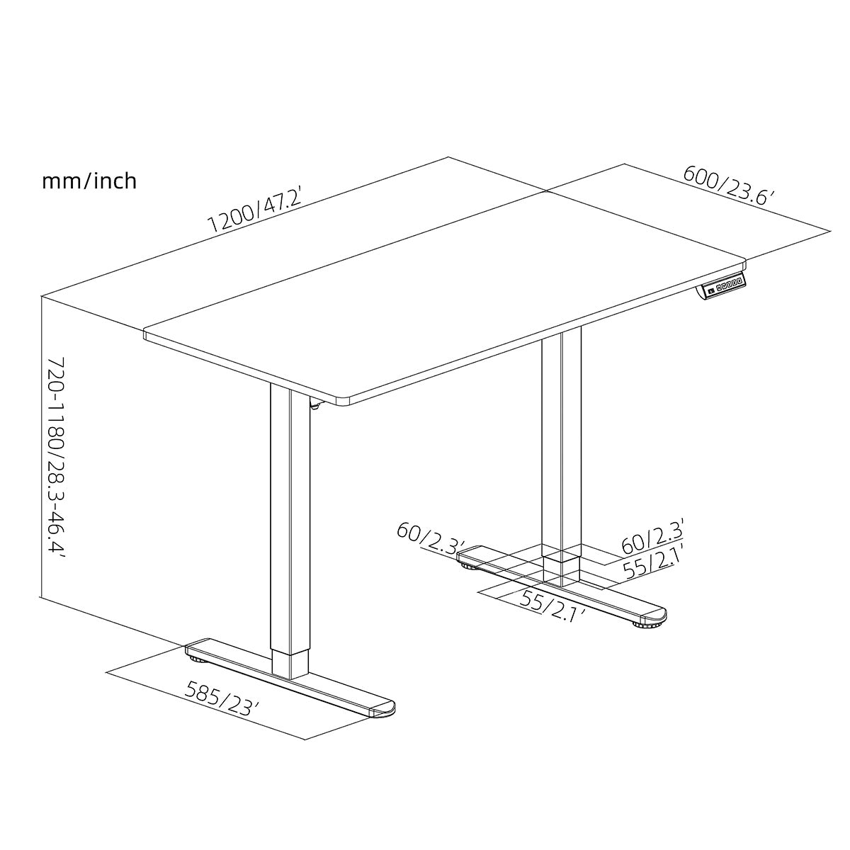 Uplite Mobile Electric Height Adjustable Standing Desk with Tilting Whiteboard