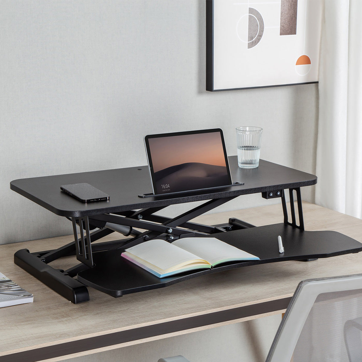 Uplite Electric Standing Desk Riser | Motorized Ergonomic Sit-Stand Height Adjustable Converter