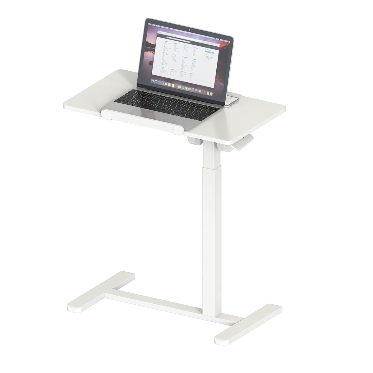 Uplite Height Adjustable Mobile Desk – Sit-Stand Tilting Overbed & Sofa Side Table with Wheels
