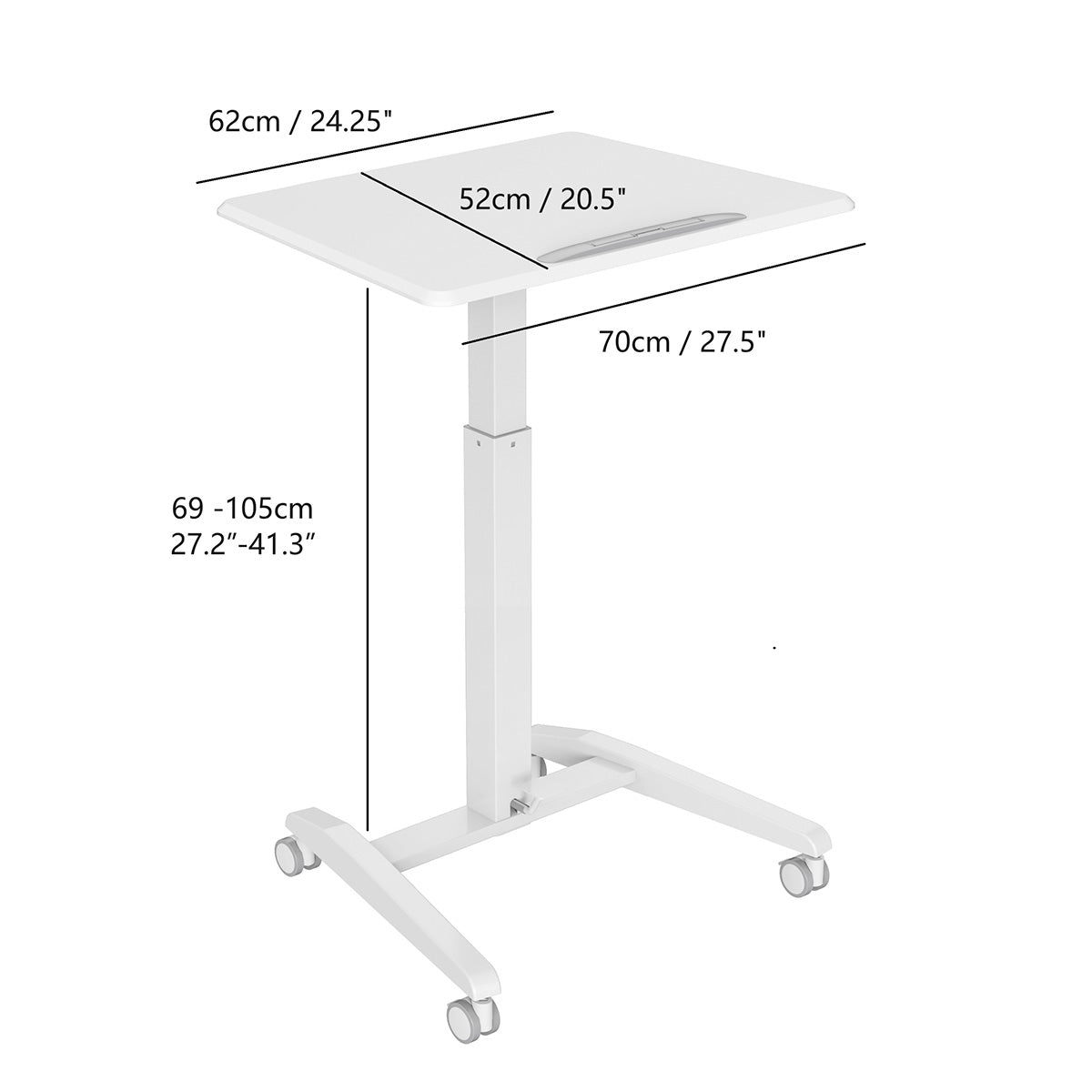 Uplite Tiltable Mobile Gas Spring Sit Stand Desk with Locked Casters