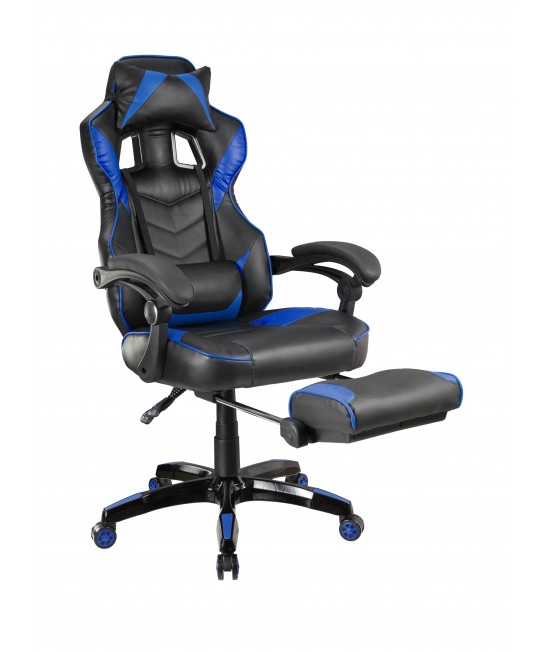 Uplite Gaming Chair, Ergonomic High Back Reclining Computer Desk Chair with Footrest and Lumbar Support, PU Leather Blue G02