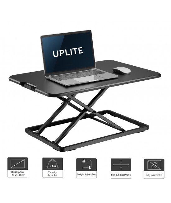 Height Adjustable Slim Desktop Sit Stand Standing Desk Workstation - UPWSS6